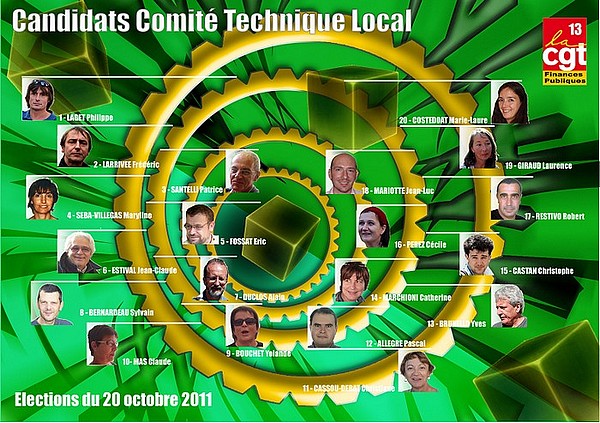 Candidats CGT CT local Drfip 13