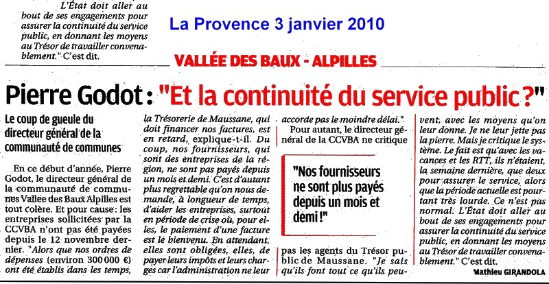 Article La Provence 03012010