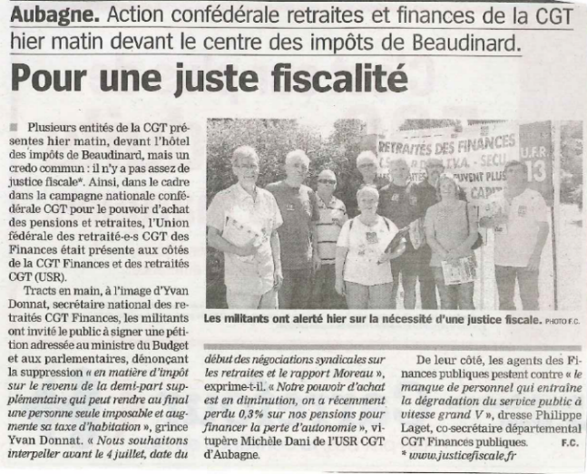 Action retraités-actifs le 27 juin 2013 Aubagne
